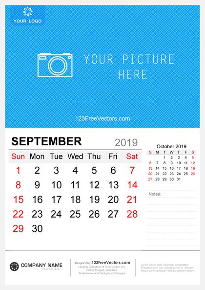 Wall Calendar September 2019