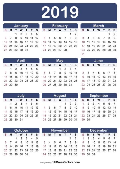 Free Printable Calendar 2019