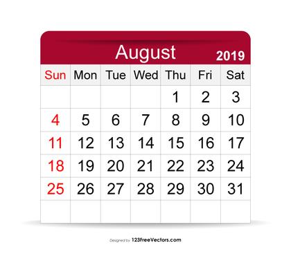 August 2019 Calendar