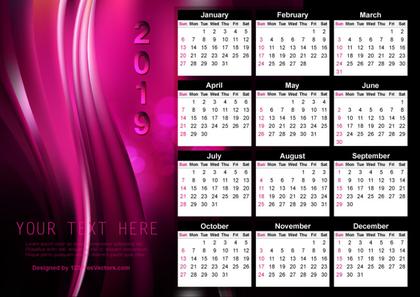 Calendar 2019 Template Design
