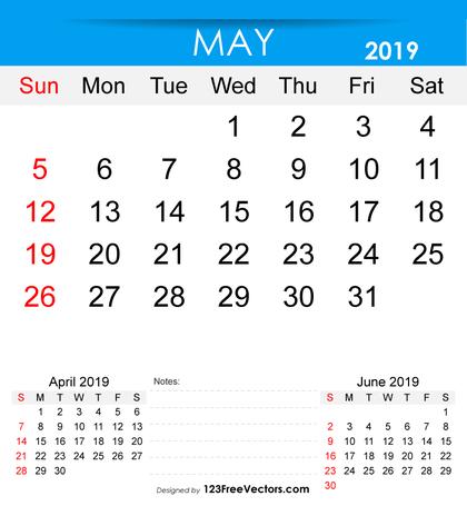 Free Printable May 2019 Calendar