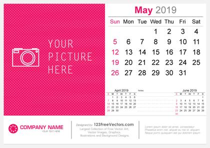 May 2019 Desk Calendar