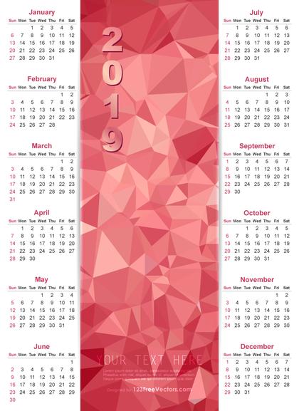 Calendar 2019 Vector Design