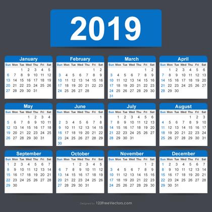 Free Editable Calendar 2019