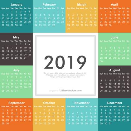 2019 Calendar Illustrator