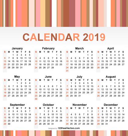 2019 Calendar Pdf Download