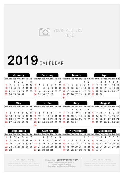Free Printable Yearly Calendar 2019