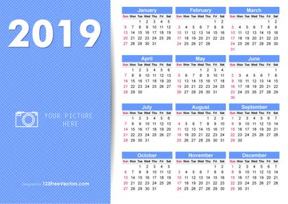 2019 Yearly Calendar