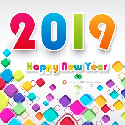 Colorful New Year Background 2019