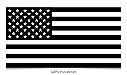 Black and White American Flag