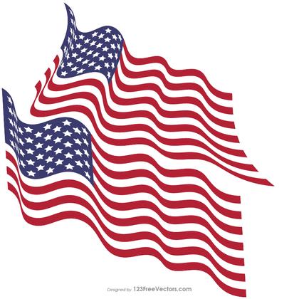 Waving US Flag Vector