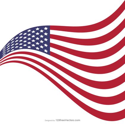 Waving American Flag Illustrator