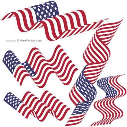 Waving American Flag Clip Art