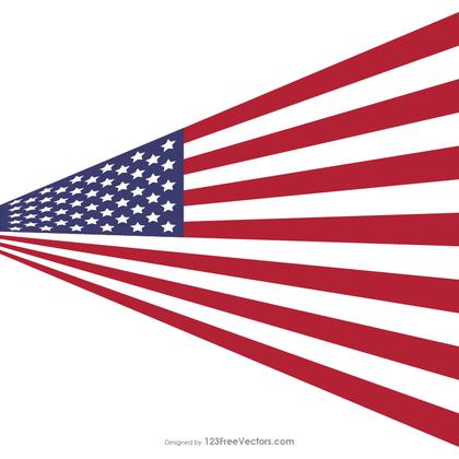 Perspective American Flag Vector