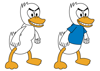 Fighting Duck Vector Art