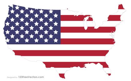 USA Flag Map Vector Image