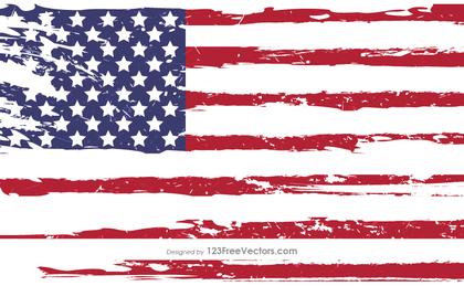 Grunge American Flag Vector