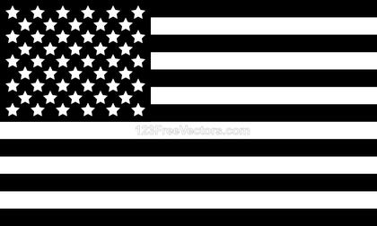 Black and White US Flag