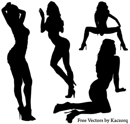 Free Vector Girls Silhouettes