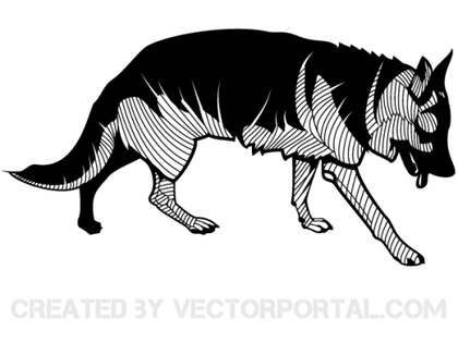German Shepherd Vector Image