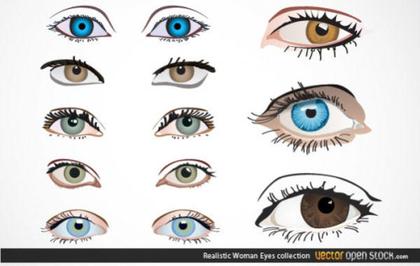 Realistic Woman Eyes Vector Collection