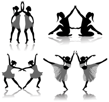 Free Ballet Dancers Silhouettes Vector
