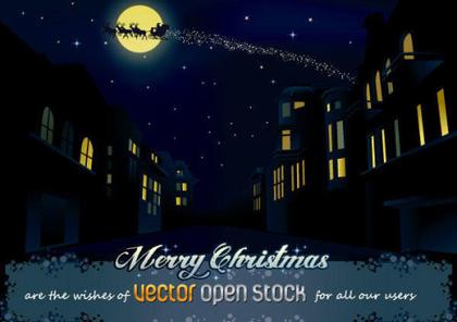 Christmas Night in the City Vector