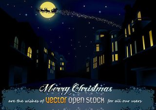 Christmas Night in the City Vector