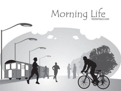 Free Vector Illustration of Morning Life