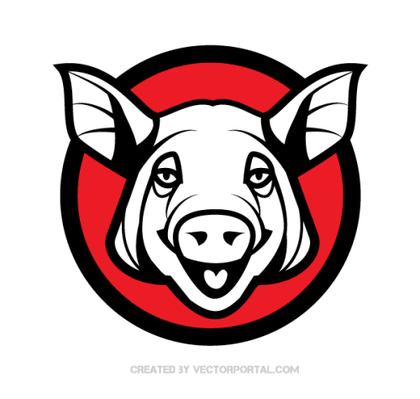 Pig Head Vector Art