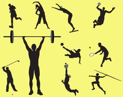 Free Vector Set: Sportsmen Silhouettes