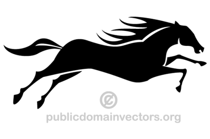 Running Horse Silhouette Vector Image