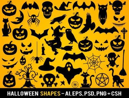 Vector Halloween Photoshop Shapes
