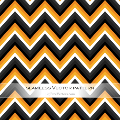 Orange and Black Zig Zag Seamless Pattern