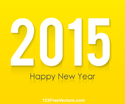 Happy New Year 2015 Vector Greeting Card Design