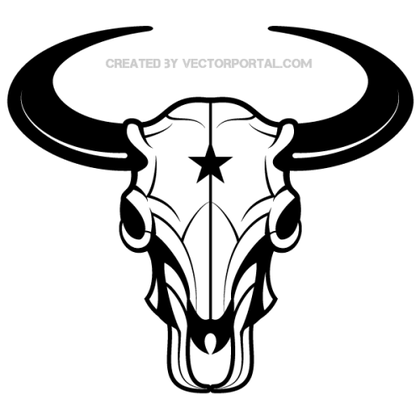 Bison Skull Vector Art