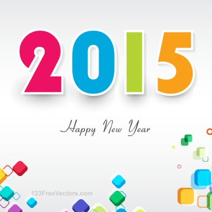 Happy New Year 2015 Colorful Vector Background Design