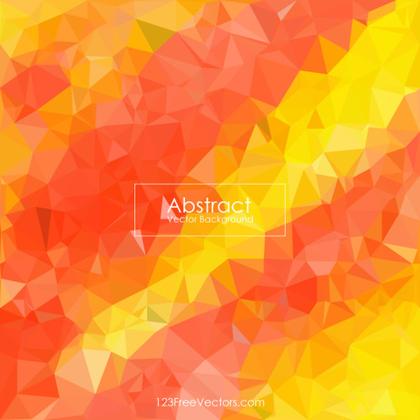 Abstract Yellow Orange Fire Polygonal Triangular Background