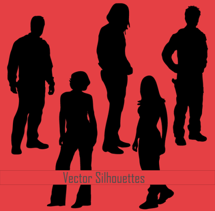 Free Young People Vector Silhouettes