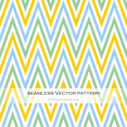 Green Blue and Yellow Seamless Chevron Pattern
