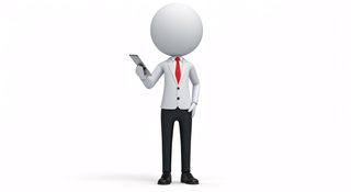 3d businessman smartphone