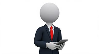 businessman holding tablet