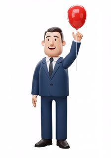 businessman holding balloon