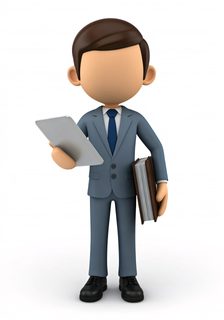 Businessman Tablet Books