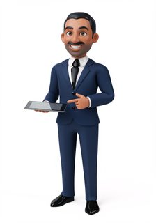 businessman holding tablet