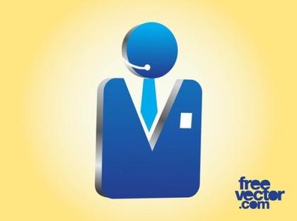 3D Businessman Icon Free Vector