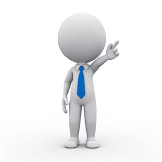 pointing businessman character