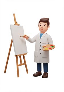 cartoon artist painting