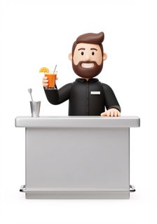 cartoon bartender cocktail