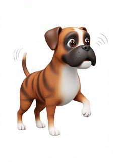 cartoon boxer dog